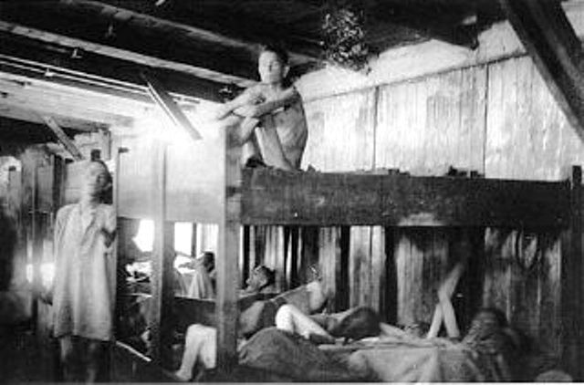 Survivors of the Mauthausen concentration camp. Austria, May 1945.